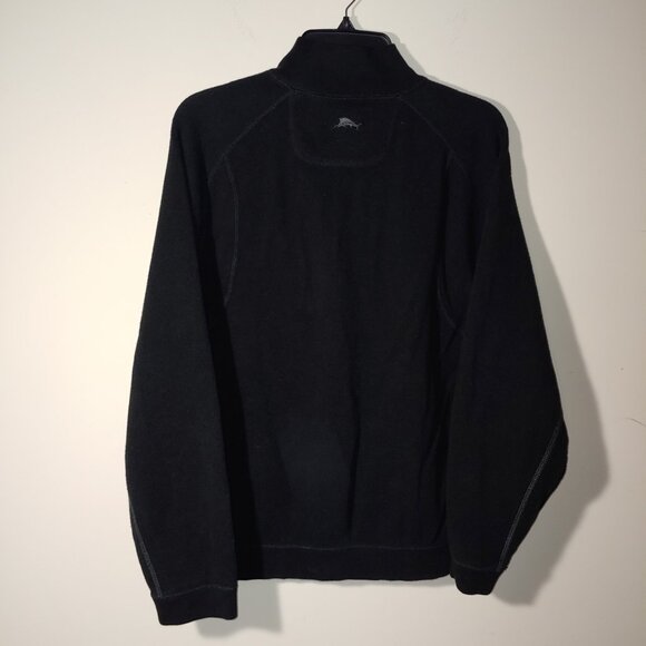 Tommy Bahama Mock Neck 1/4 zip Raglan Sleeves Sweatshirt Size L/XL Black/Grey - Picture 6 of 6